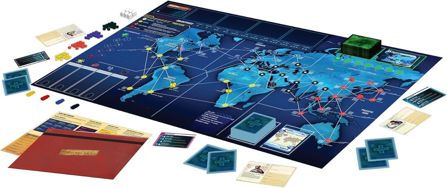 Pandemic Legacy Season 1 Board Game (Blue) - Epic Year-Long Battle Against Deadly Diseases! Cooperative Strategy Game for Family Game Night, Ages 13+, 2-4 Players, 1 Hr Playtime, Made by Z-Man Games