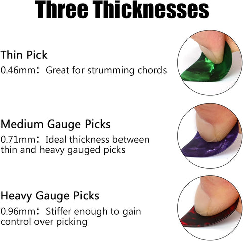 Augshy Guitar Picks, 150 Pack Premium Celluloid Guitar Pick Medium Variety Pack for Acoustic Electric Bass Guitars(0.71mm)