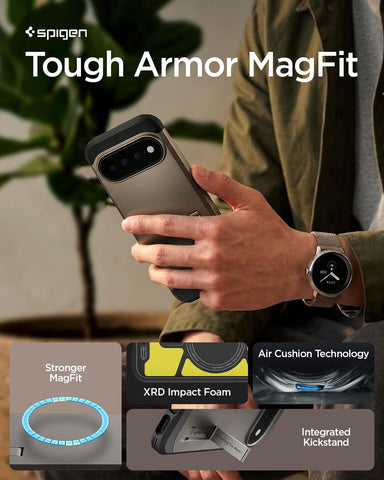 Spigen Tough Armor MagFit for Google Pixel 11 Pro XL Case, Gunmetal