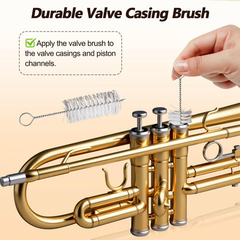 10 Pieces Trumpet Cleaning Kit, Brass Care Set for Trumpet Maintenance