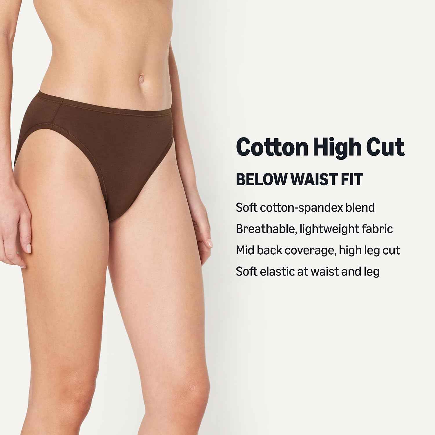 Amazon Essentials Women's Cotton Spandex Bikini Brief Underwear (Available in Plus Size)