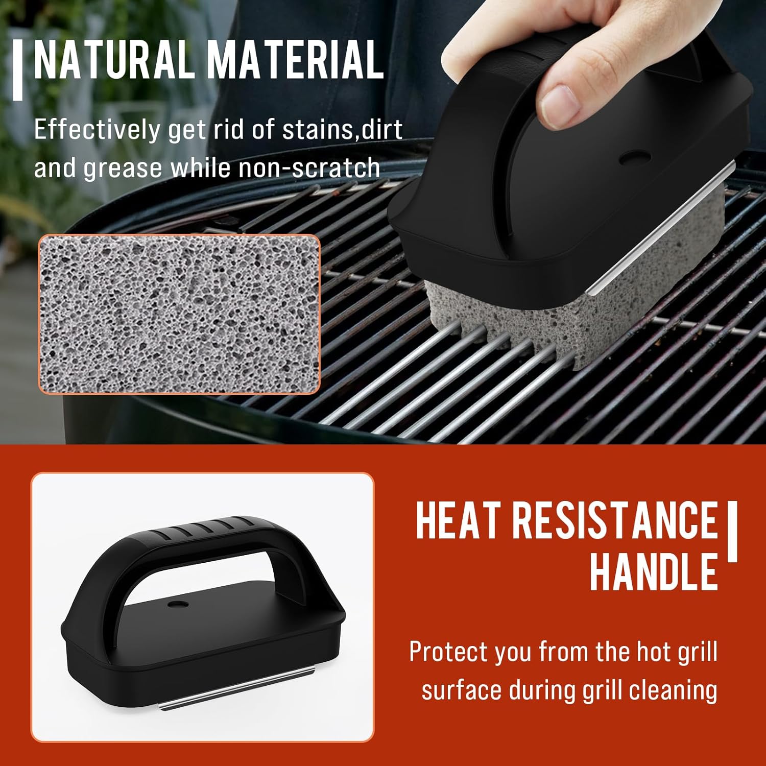 AWEASROY Griddle Cleaning Kit for Blackstone, Flat Top Grill Cleaning Kit with Grill Stone, Griddle Scraper & Griddle Brush Easy to Remove Stain