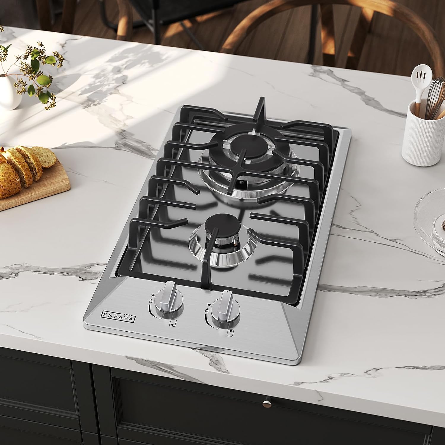 Empava 12 in. Gas Stove Cooktop with 2 Italy Sabaf Sealed Burners