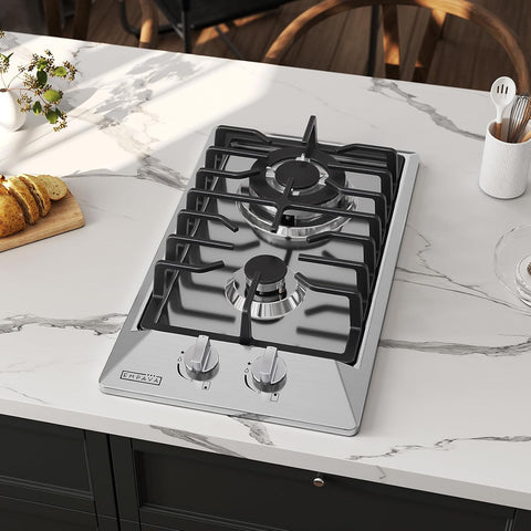 Empava 12 in. Gas Stove Cooktop with 2 Italy Sabaf Sealed Burners