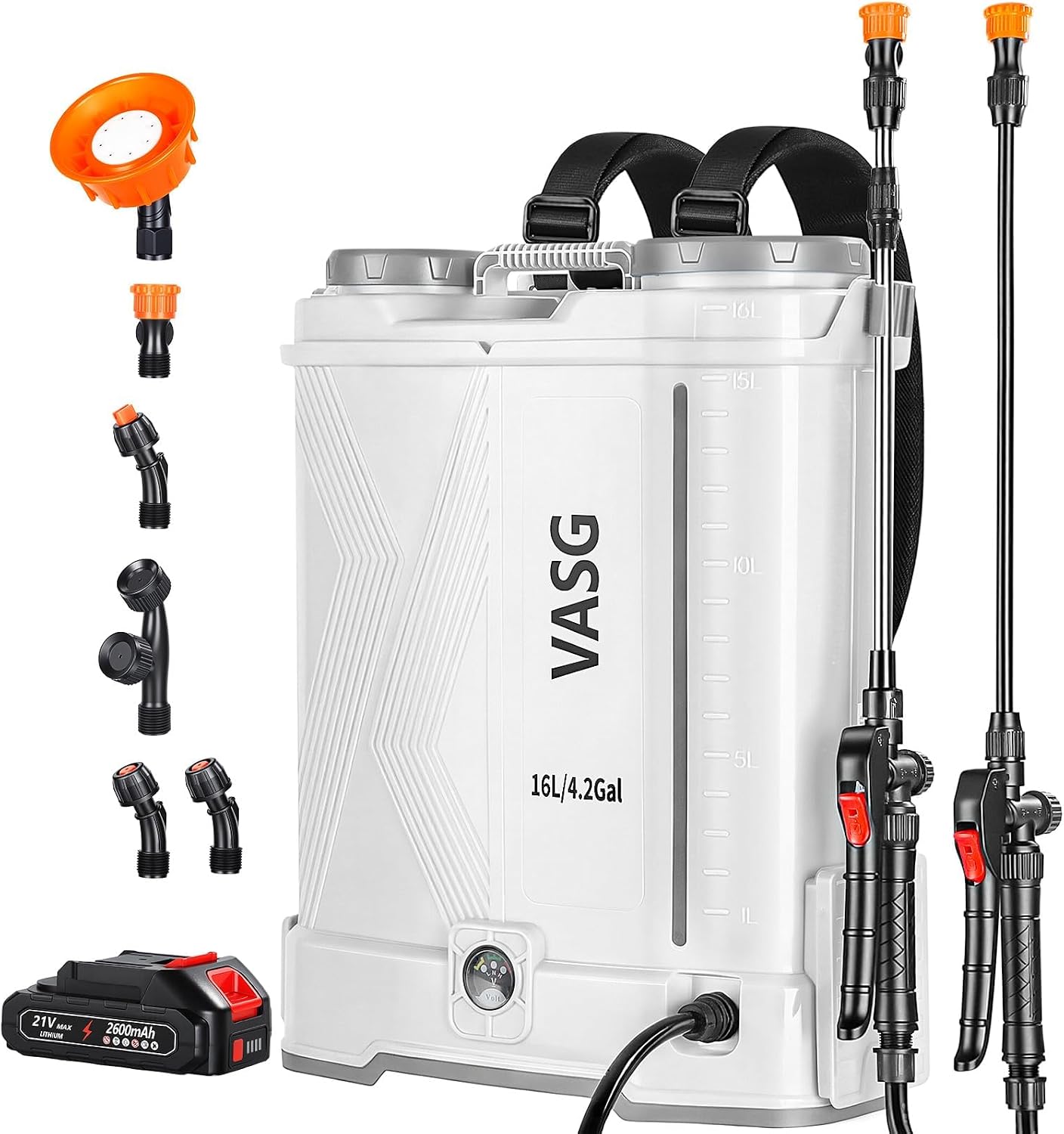 Battery Powered Backpack Sprayer 4 Gallon, 21V 2.6Ah Electric Sprayer