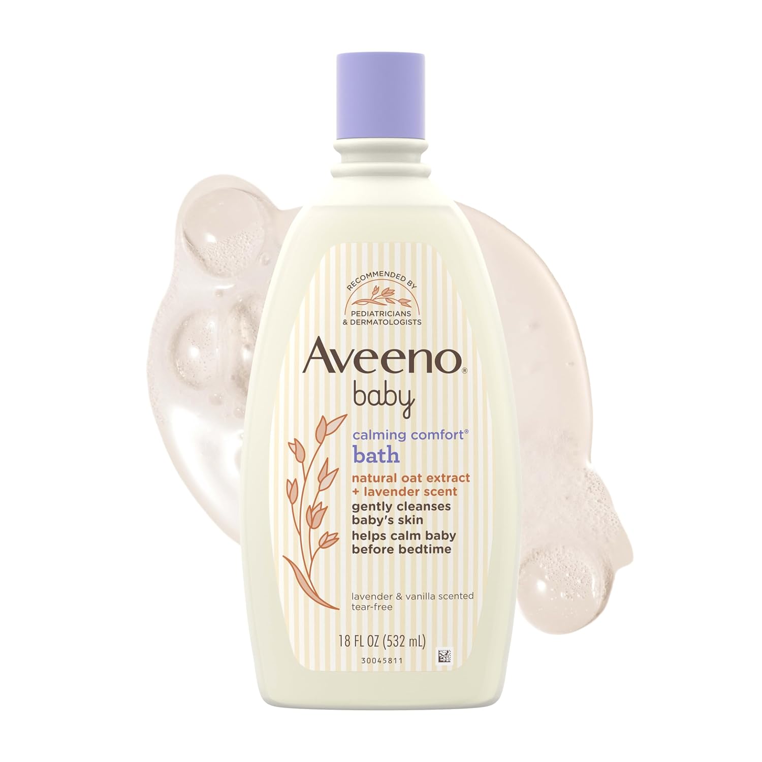 Aveeno Baby Calming Comfort Bath, Body & Hair Wash, Tear Free, 18 fl. oz