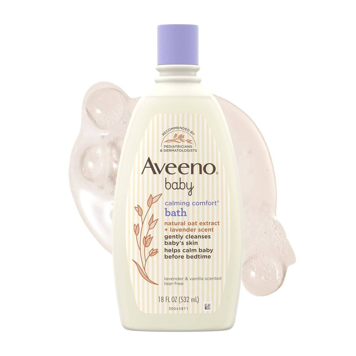 Aveeno Baby Calming Comfort Bath, Body & Hair Wash, Tear Free, 18 fl. oz