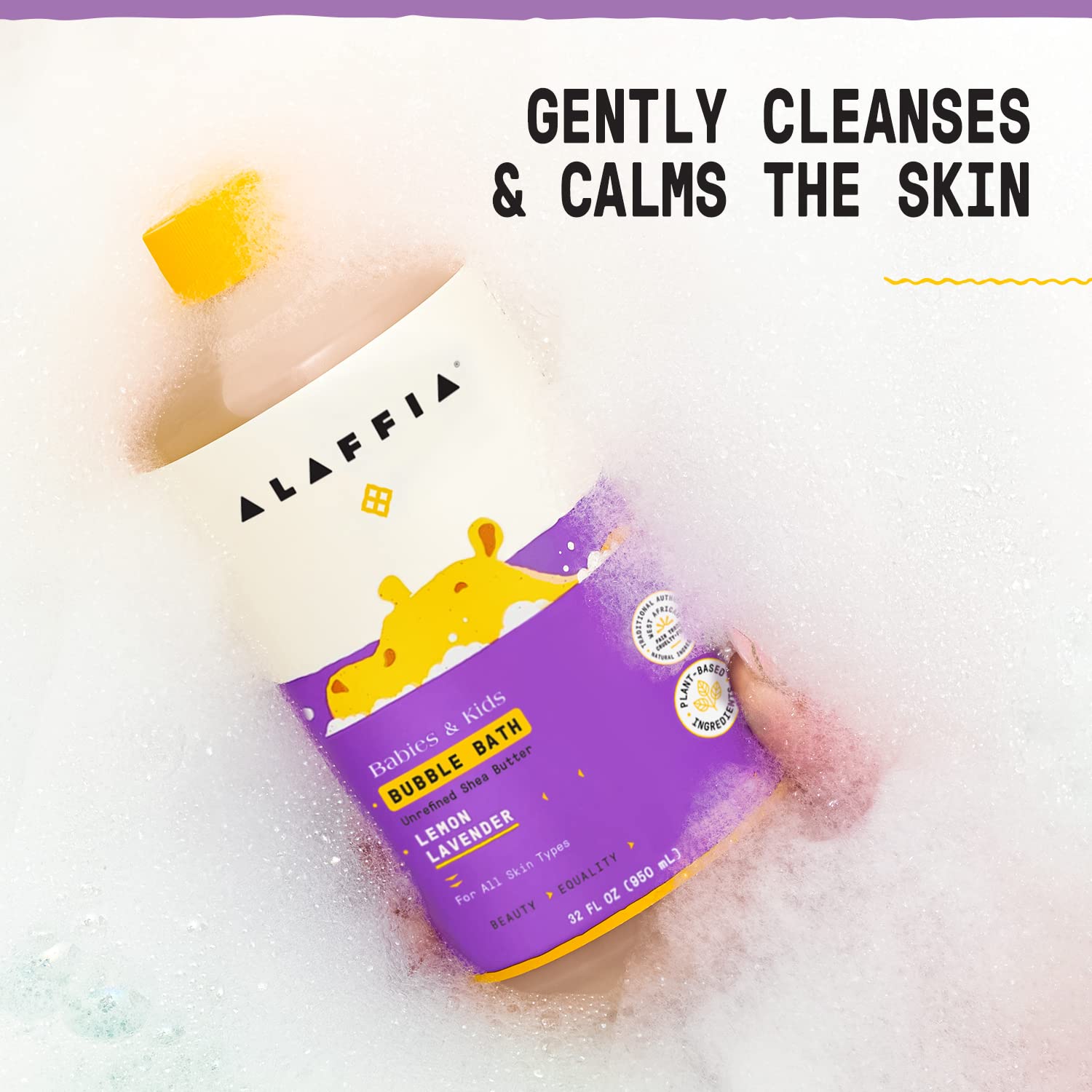 Alaffia Babies & Kids Bubble Bath, Lemon Lavender 2-Pack, 32 Oz Ea