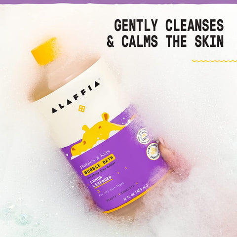 Alaffia Babies & Kids Bubble Bath, Lemon Lavender 2-Pack, 32 Oz Ea
