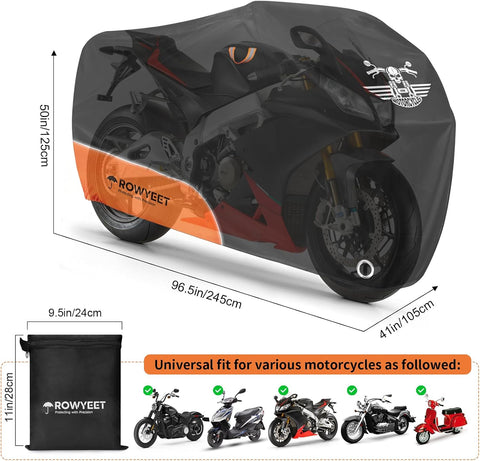Motorcycle Cover Waterproof Outdoor Storage All Season Protection