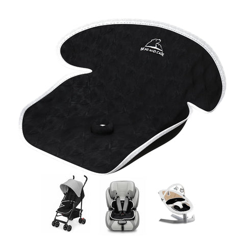 Bear and Care - Piddle Pads - Strollers, Bouncers & Car Seat Pad, Waterproof & Machine-Washable Cover on Car Potty for Toddler Toilet Training (Black, Pack of 1)