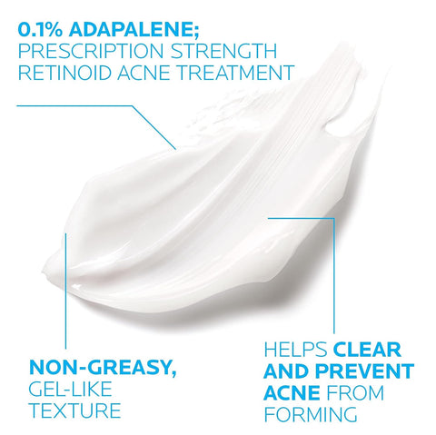 La Roche-Posay Effaclar Adapalene Gel 0.1% Acne Treatment, 1.6oz | Retinoid cream acne medication gel for blackheads and whiteheads. Oil free formula helps clear blemishes and clogged pores.