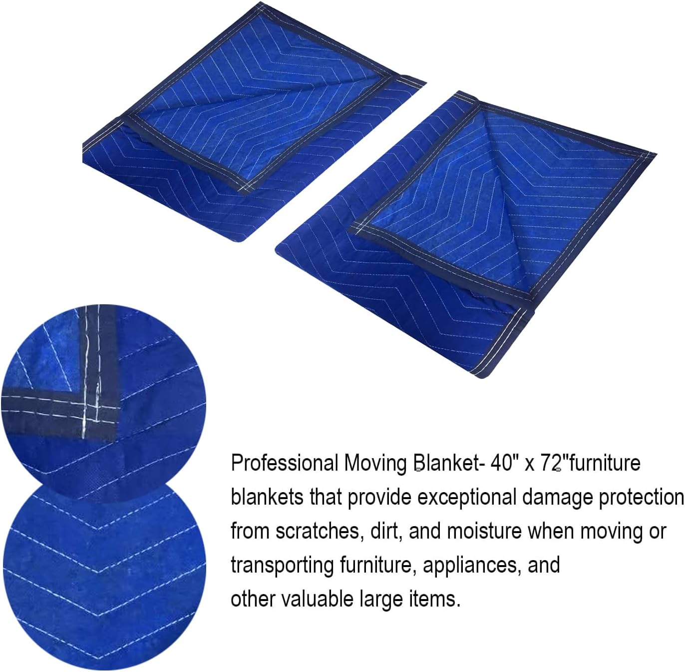 8 Pack Moving Blankets 40x72in Heavy Duty Padded Packing Blankets for Moving Shipping Protecting Furniture Professional Quilted Furniture Blankets for Moving Supplies