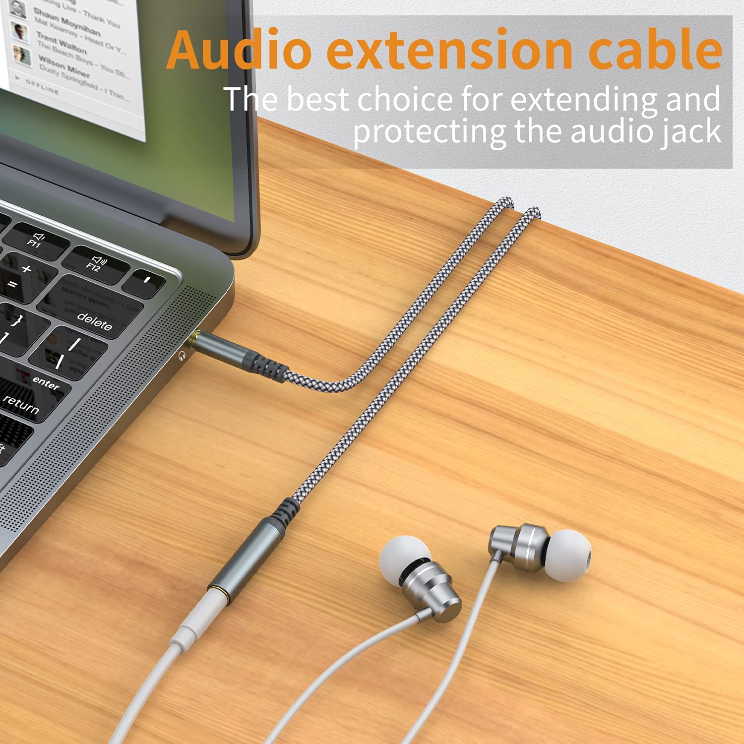 MCSPER Headphone Extension Cable, [2-Pack, 3.3ft Hi-Fi ] 3.5mm Extension AudioMale to Female Aux Adapter Hi-Fi Sound Stereo Extender Cord for Headset, iPhone, iPad, Smartphones, Tablets & More (Grey)