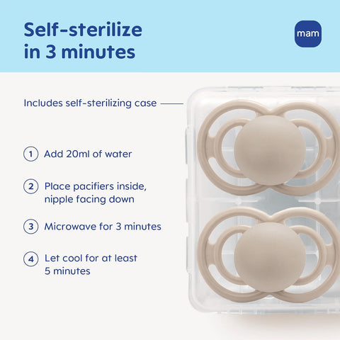 MAM Perfect Baby Premium Pacifier 16+ Months, Extra Thin Nipple, 2 Pack