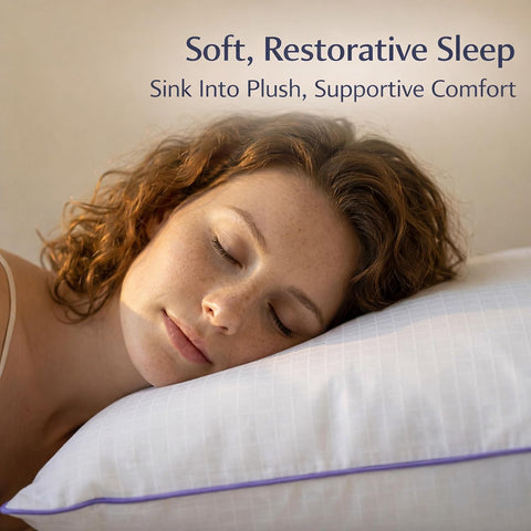 Pillows Queen Size Set of 2 – Bed Pillows for Sleeping, Down Alternative Pillows, Soft Yet Supportive, Maintains Loft, Hotel Quality, Machine Washable