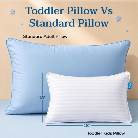 Utopia Bedding Toddler Pillow 2 Pack, Cotton Blend Shell 13x18 Inch, White