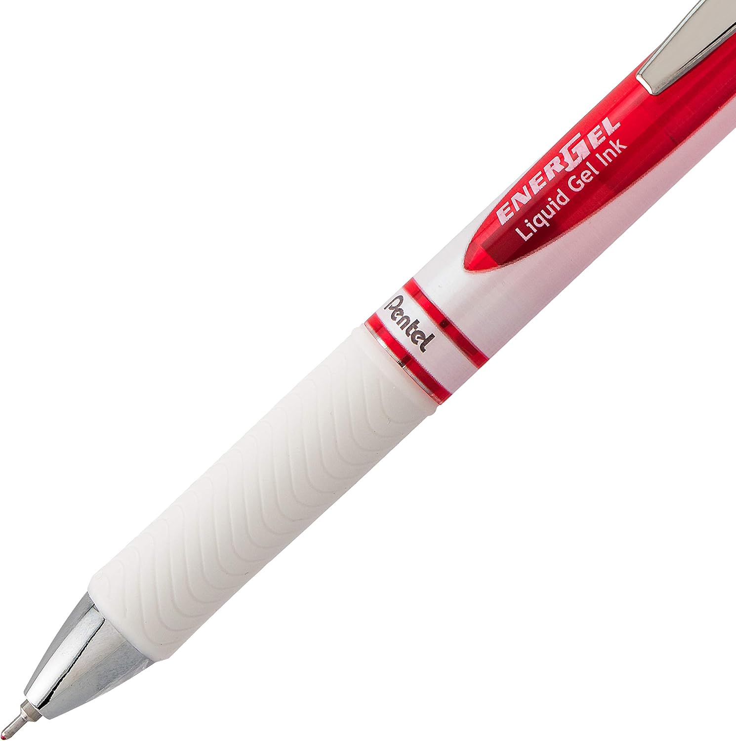 Pentel EnerGel Pearl Retractable Liquid Gel Pen, Needle Tip (0.7mm) Medium Line, Red Ink, 2-Pk (BLN77WBP2B)