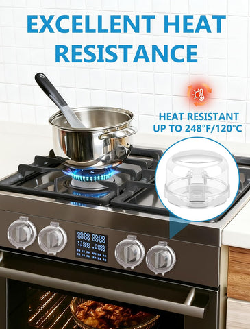 Stove Knob Safety Covers, 6 Pack Universal Gas Stove Knob Covers