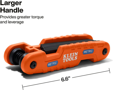 Klein Tools 70553 Pro Folding Hex Key Set, Metric, SAE, Torx Sizes, 3-Piece