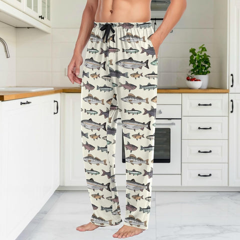 Fisyme Mens Pajama Pants Men's Pajama Bottoms Soft Sleep Lounge Pj Pants