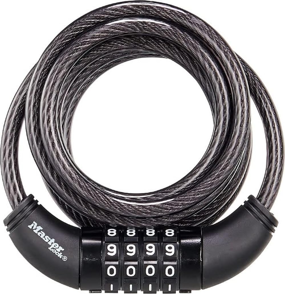 Master Lock 6 Foot Outdoor Cable Bike Lock, Combination Bicycle Lock 8114D