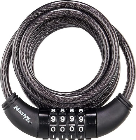 Master Lock 6 Foot Outdoor Cable Bike Lock, Combination Bicycle Lock 8114D