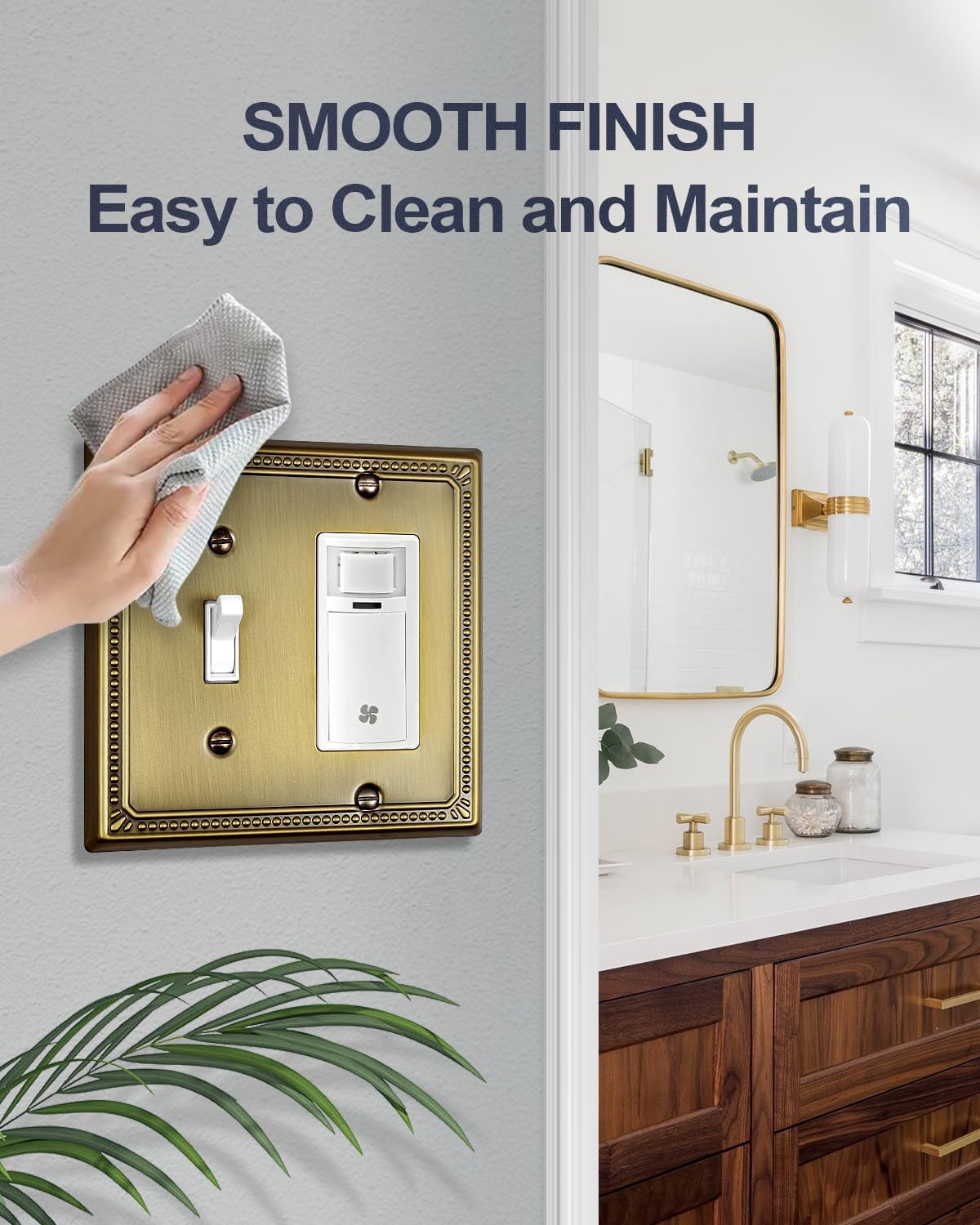Switch Plates Outlet Covers, 1-Pack Antique Brass Metal Wall Plate