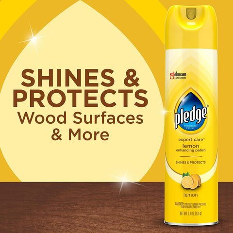Pledge Expert Care Enhancing Furniture Polish, Lemon, 9.7 oz, (1-Pack)
