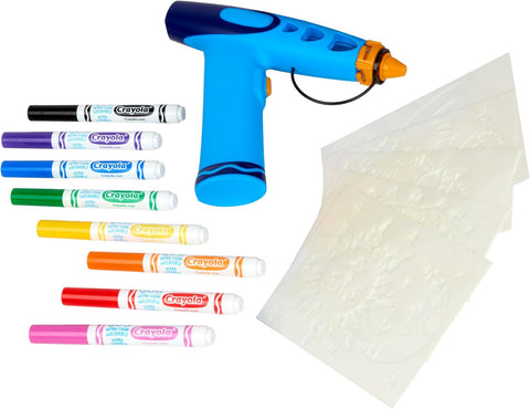 Crayola Marker Airbrush Spray Art Kit, 8 Washable Markers, 5 Stencils
