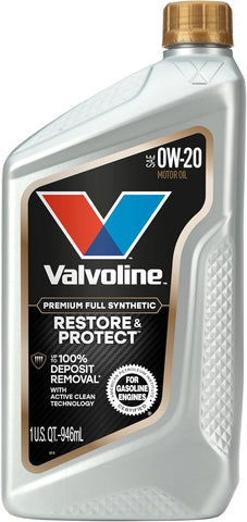 Valvoline Restore & Protect Full Synthetic 0W-20 Motor Oil 1 Quart