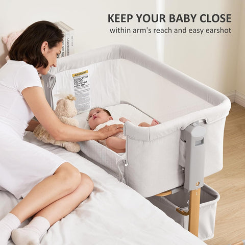 3-in-1 Baby Bassinet, Bedside Sleeper & Rocking Bassinet for Newborn