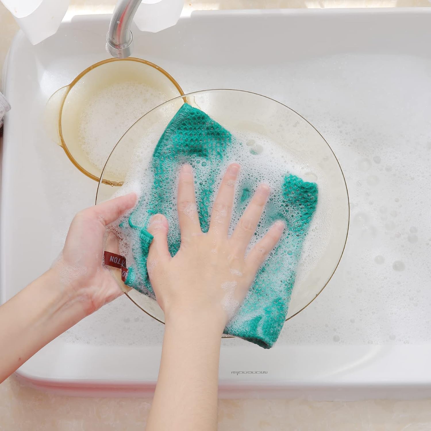 Homaxy 100% Cotton Waffle Weave Kitchen Dish Cloths 18-Pack, Teal