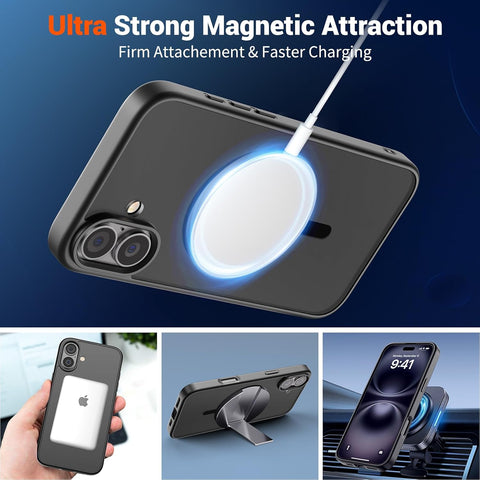 SUPFINE Magnetic for iPhone 16 Case Black