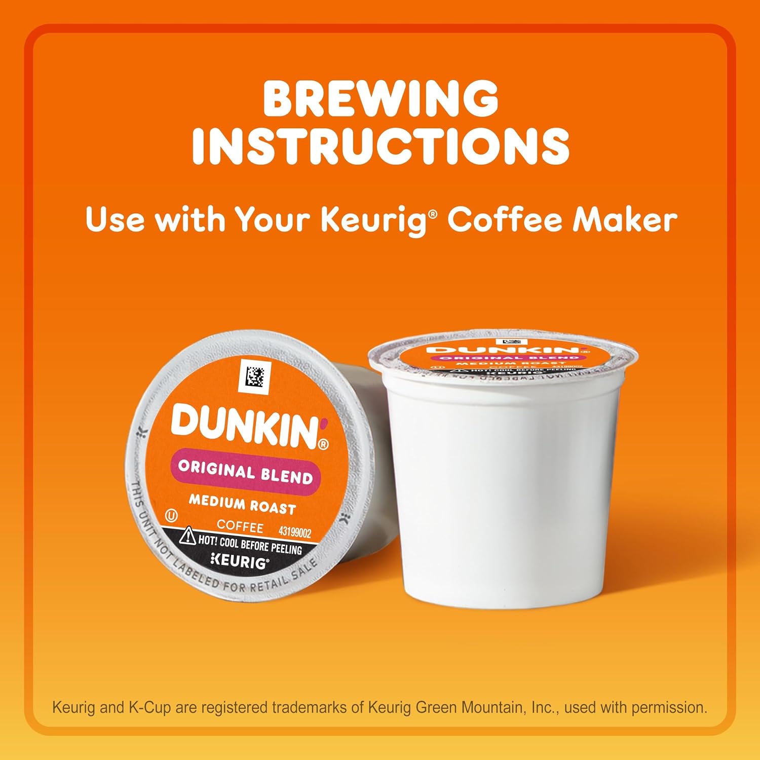 Dunkin’ Original Blend Medium Roast Coffee, Keurig K-Cup Pods, 128 Count
