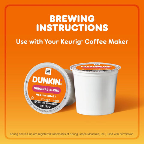 Dunkin’ Original Blend Medium Roast Coffee, Keurig K-Cup Pods, 128 Count