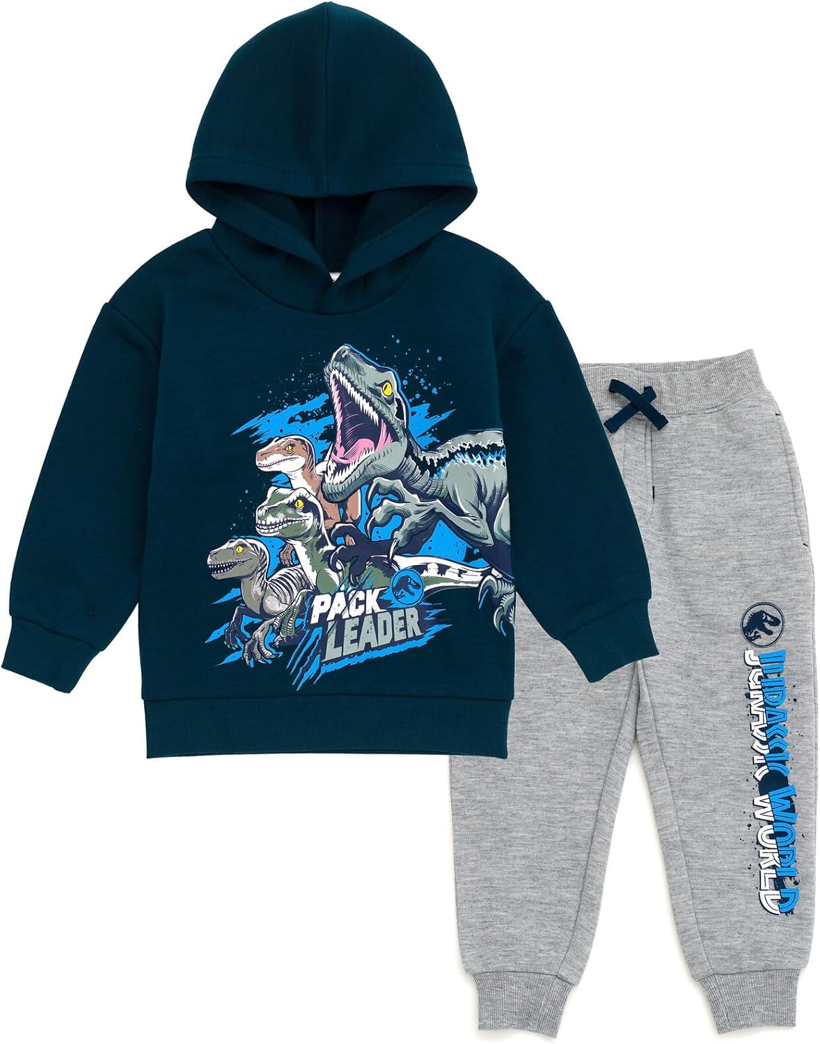 Jurassic World Dinosaur Jurassic Park T-Rex Fleece Pullover Hoodie and Pants Outfit Set Toddler to Big Kid