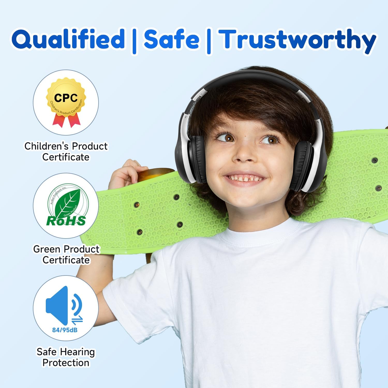 EarFun K2 Kids Bluetooth Headphones for School, Kids Headphones with Mic