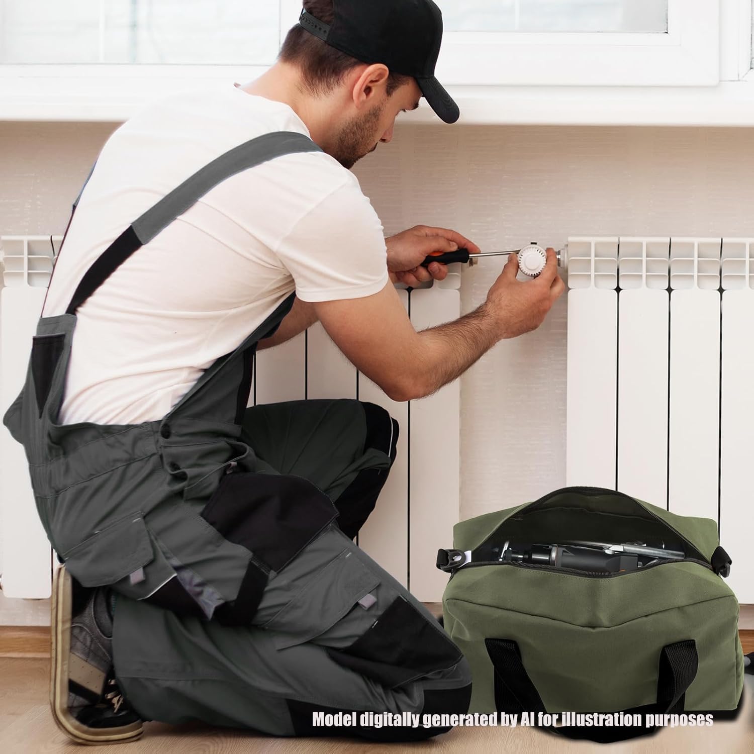 Small Tool Bag, Close Top Wide Mouth Tool Organizer Bag, Large Tool Bags