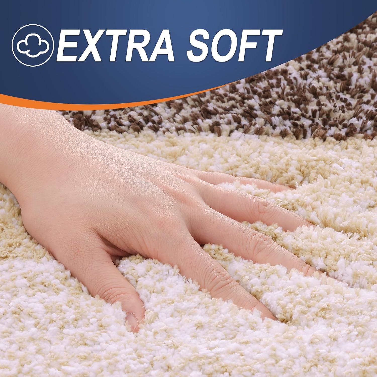 OLANLY Micorfiber Bathroom Rug Set 2 Piece, Soft Absorbent Bath Mats, Brown