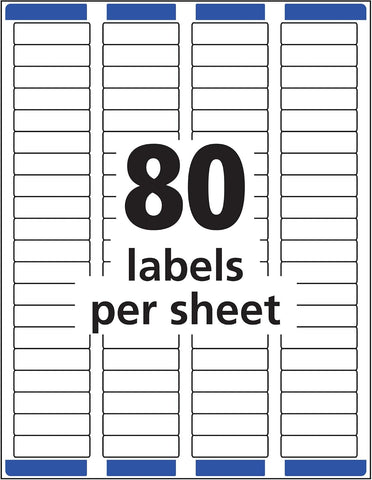Avery Printable Return Address Labels with Sure Feed, 0.5" x 1.75", White, 20,000 Blank Mailing Labels (05967)