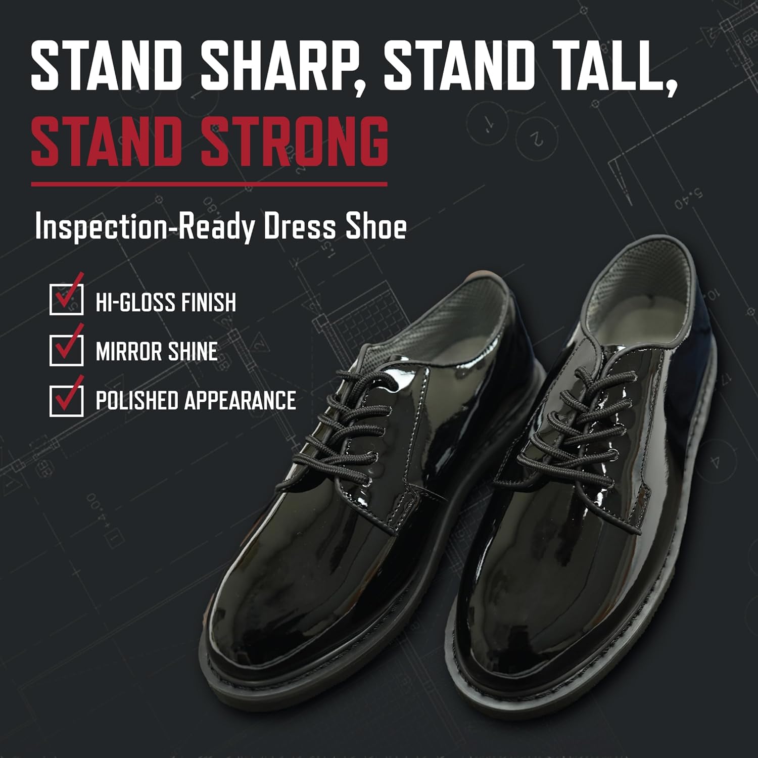 Rothco Uniform Hi-Gloss Oxford Dress Shoe