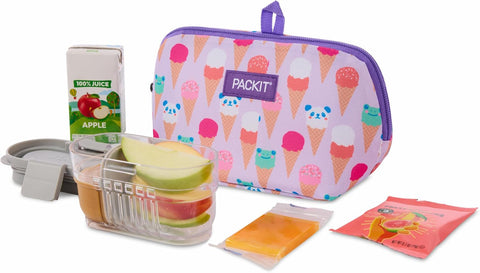 PackIt Freezable Snack Bag, Ice Cream Critters