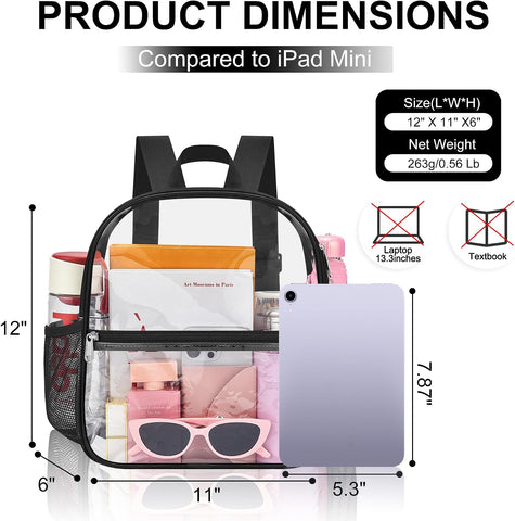 Clear Backpack for Stadium Events Clear Bag for Concets School festivals
