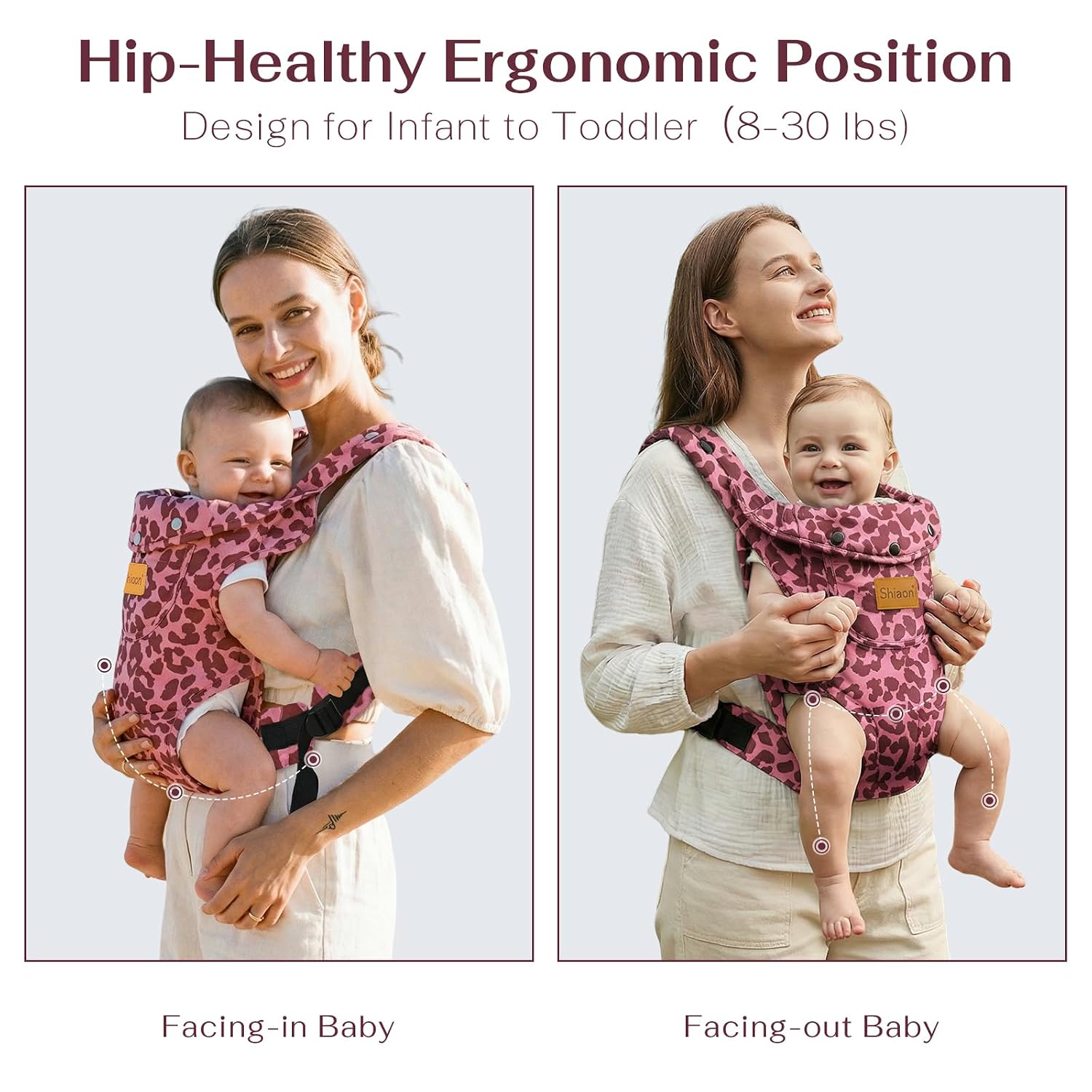 Baby Carrier Newborn to Toddler(8-30lbs), Toddler Carrier Baby Holder Carrier with Adjustable Shoulder Strap, Chest Carriers, Grey