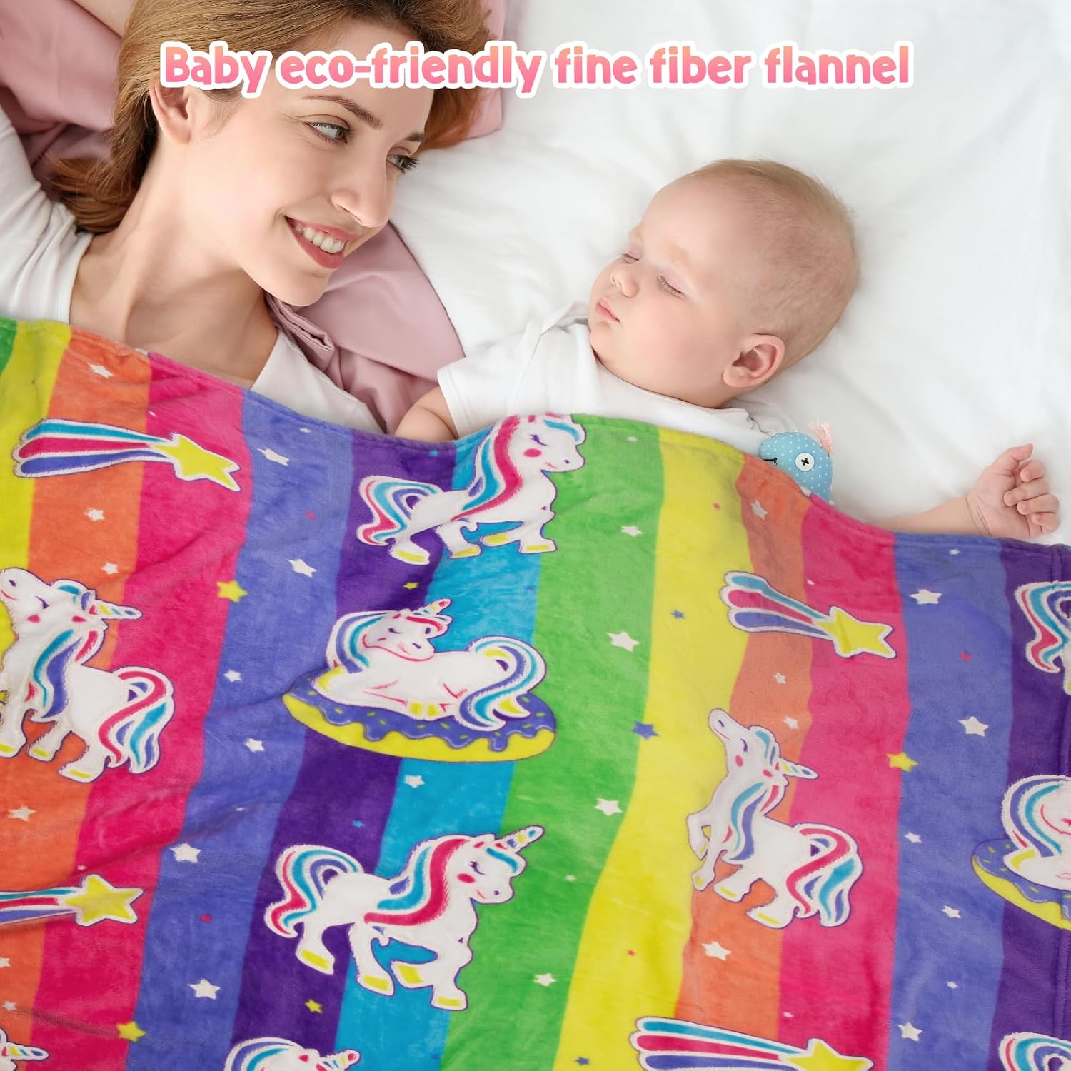 Jekeno Unicorn Toys Gifts for Girls Glow in the Dark Blanket Throw 50"x 60"
