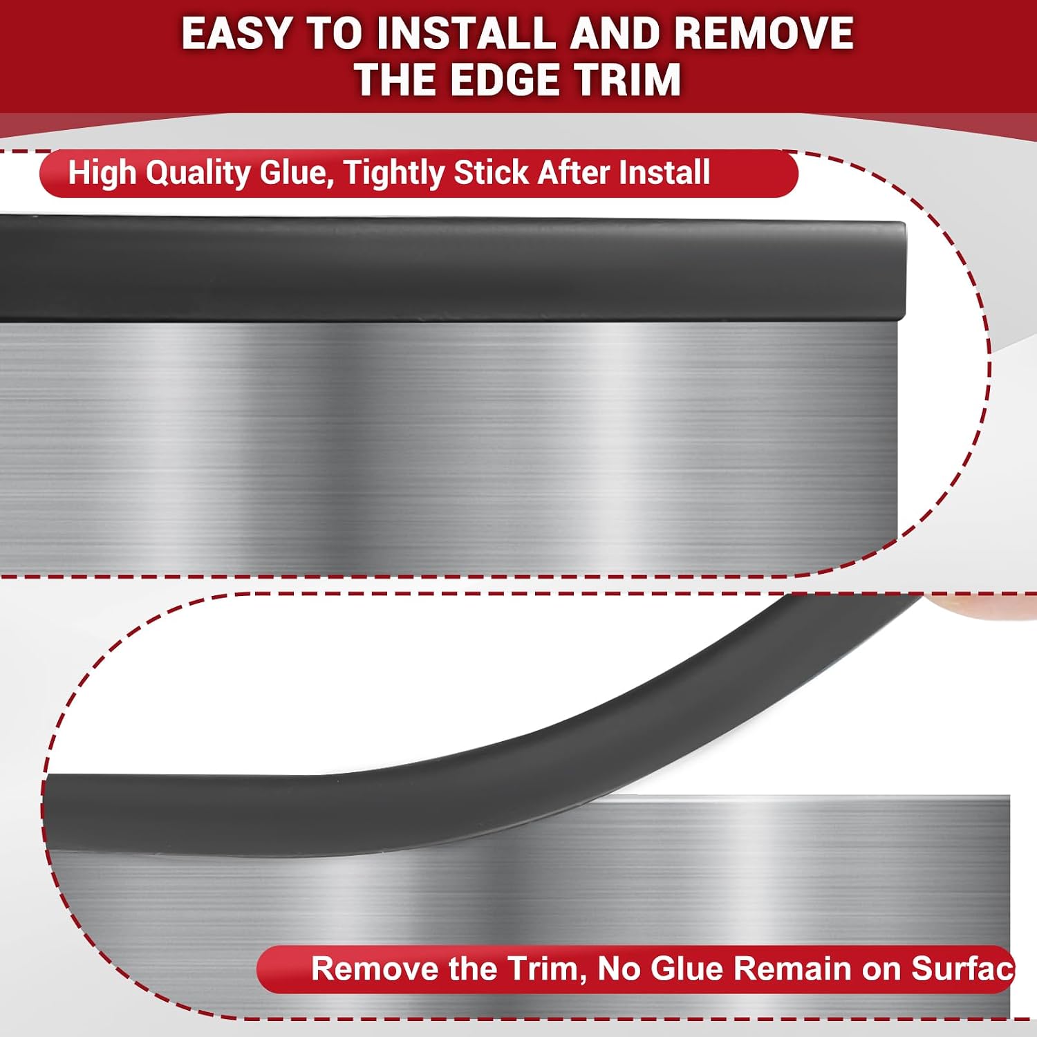 Rubber Edge Trim, 3/16"(5mm) Self Adhesive Flexible U Channel Edge Protecter for Glass, Flexiglass and Plywood, Fit for 5/32"-7/32" Width Edge, Black Color, 10Ft, EPDM Material