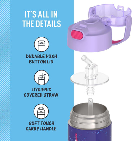 THERMOS FUNTAINER Water Bottle with Straw, 12oz, Cool Caticorns