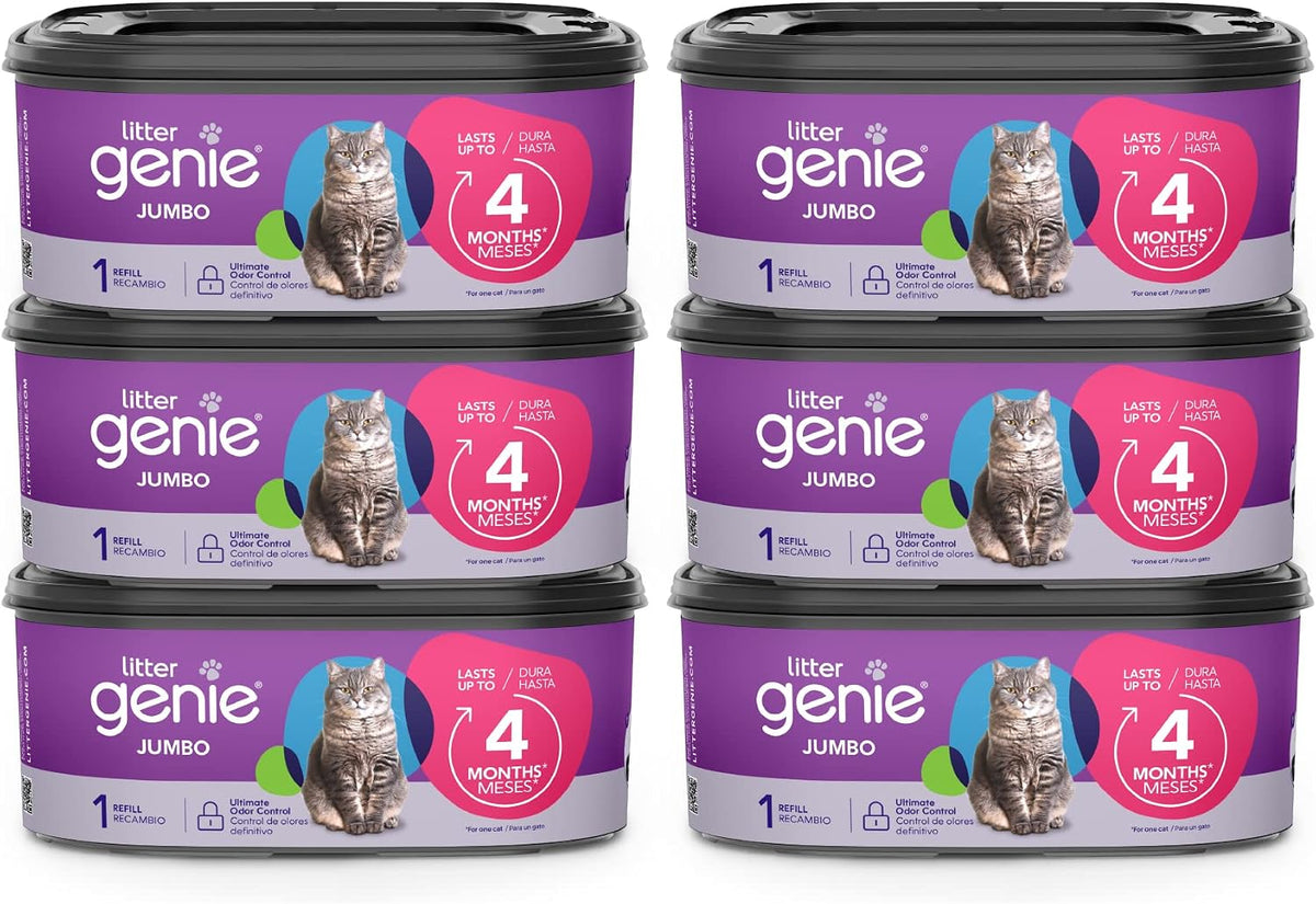 Litter Genie Jumbo Refill Bags, 6-Pack, 168 ft Continuous Film
