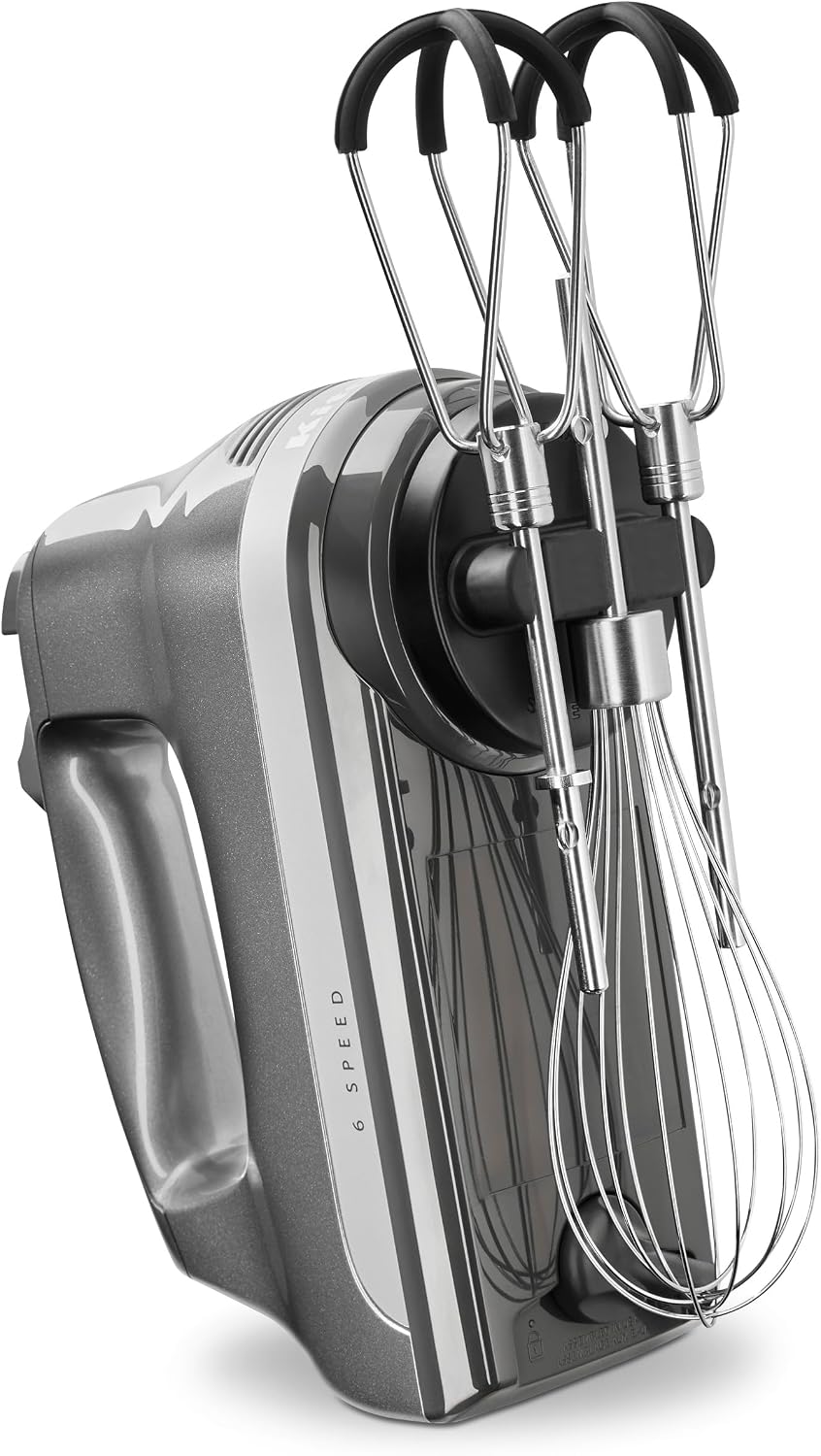 KitchenAid 6 Speed Hand Mixer w/Flex Edge Beaters, KHM6118, Contour Silver